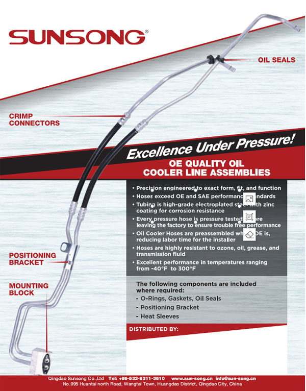 Sunsong Oil Cooler Line Assembly Flyer